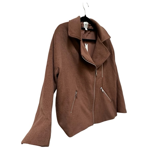 Anthropologie NWT Maeve Longline Moto Wool-Blend Jacket size L. - Picture 10 of 17